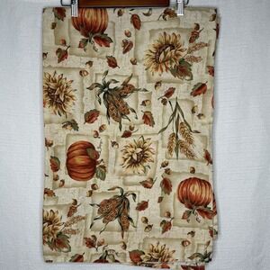 Harvest‎ Fall Autumn Thanksgiving Cloth Tablecloth 51" X 66.5" Pumpkins Corn
